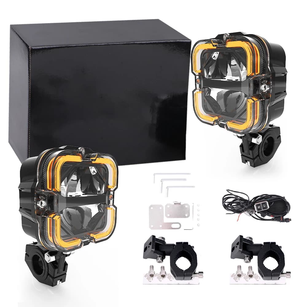 Moto HA CONDOTTO LA Lamp Ausiliaria Fendinebbia Led Ausiliaria Guida Ambra DRL Faretto Faro For BMW R1200GS F800GS F700GS