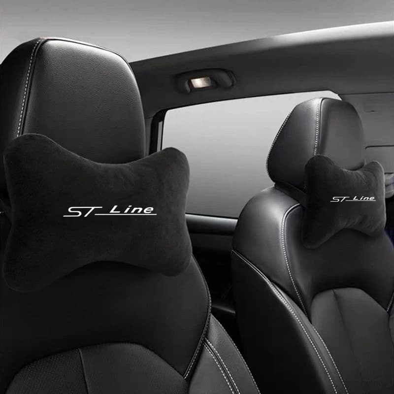 Cuscino per il collo dell'auto in pelle scamosciata Poggiatesta del sedile Cuscino di supporto lombare Protezione della colonna vertebrale per Ford Focus mk2 st Vignale / st-line f150