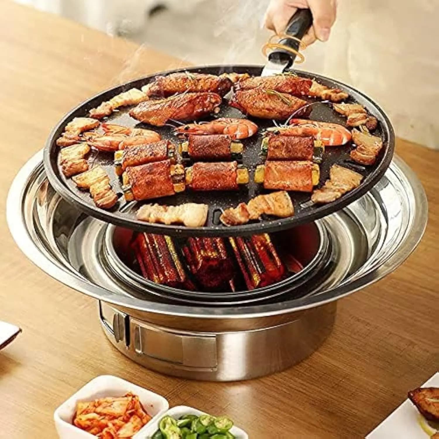 13.7 Inox Stainless Steel Anti-Flat Grill, Carbon Stove Portable for Camping, Picnic and Kitchen Indoor
