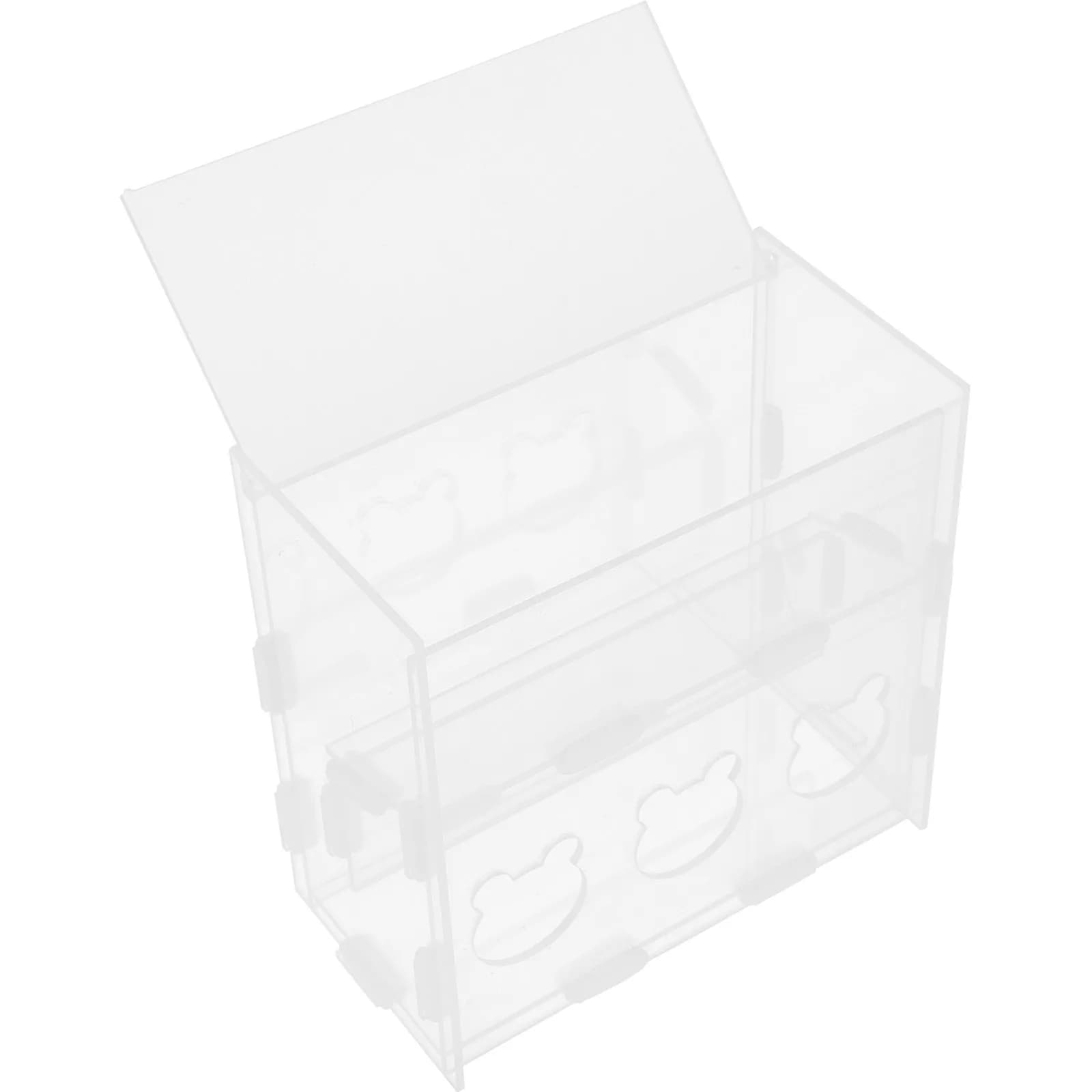 Rutin Chicken Automatic Feeder Transparent Feeding Box Acrylic Chicken Food Container Multi-Use Poultry Feeder