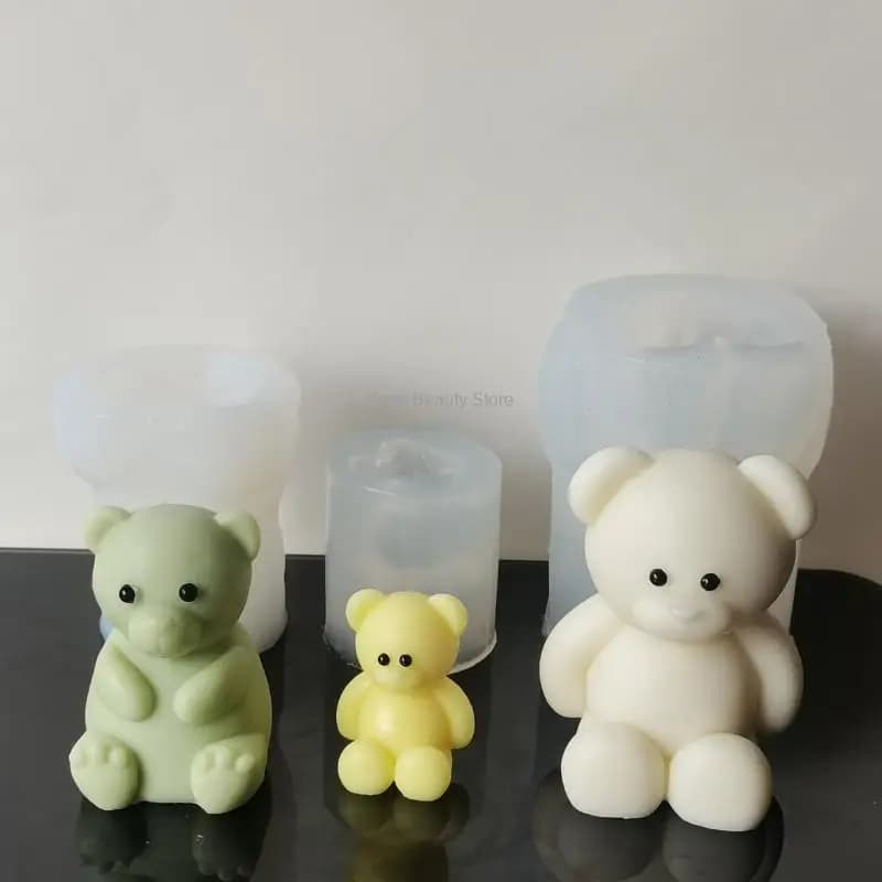 Cute Bear Silicone Mold Mini bear mold for Candle Making DIY Candle Mold Aromatherapy Plaster Mold Soap Mold