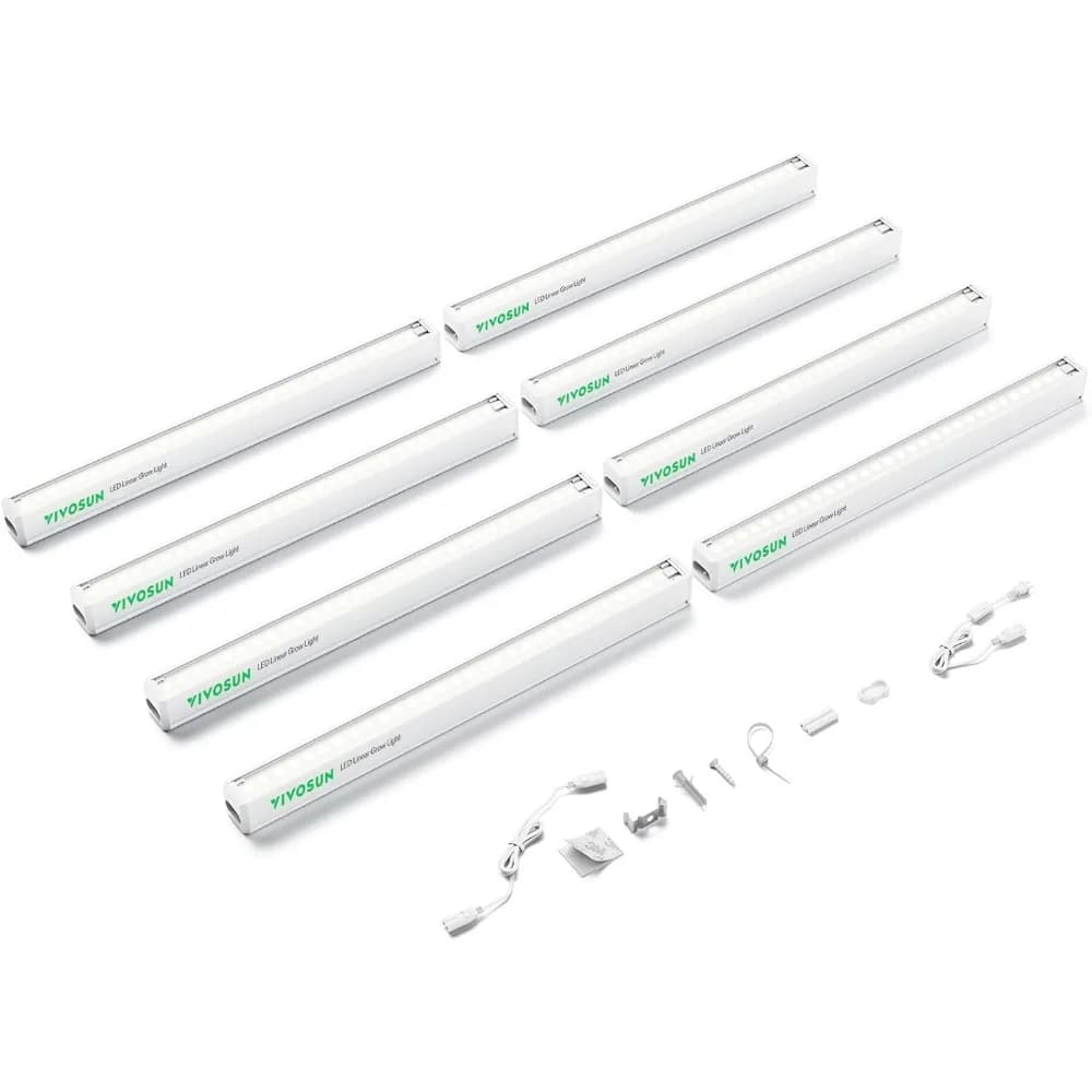 Light strips for full spectrum LED cultivation, 5000K 48W for indoor plants, seed start, hydroponic crop, 8-connectable packaging