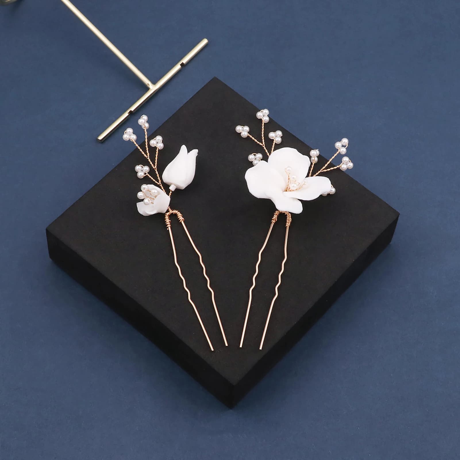 Fermagli per capelli a forma di U in ceramica bianca, 3 pezzi, accessori moda per capelli da donna, gioielli per capelli per matrimoni e feste nuziali