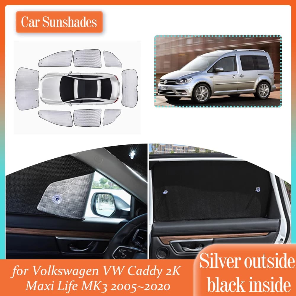 Auto Parasole per Volkswagen VW Caddy 2K Maxi Life MK3 2005 ~ 2020 Finestre Visiera Parasole Parabrezza Tenda Copertura Tetto Apribile Accessori