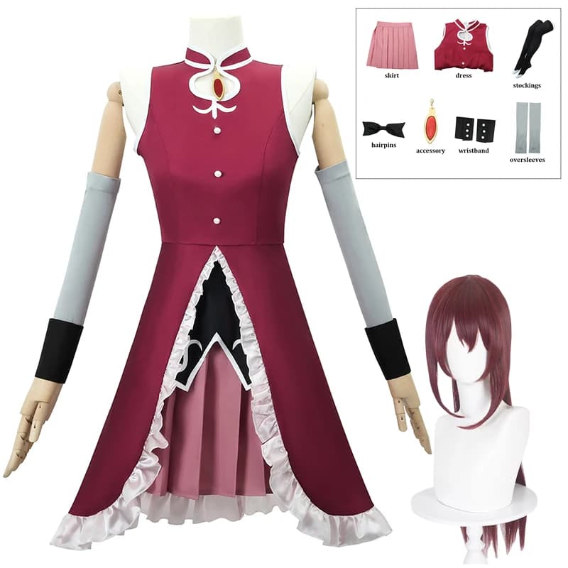 Sakura Kyouko Uniforme da combattimento Madoka Magica Costume Cosplay Parrucca Donna Carnevale di Halloween Comic-con Gioco di ruolo per feste Abiti