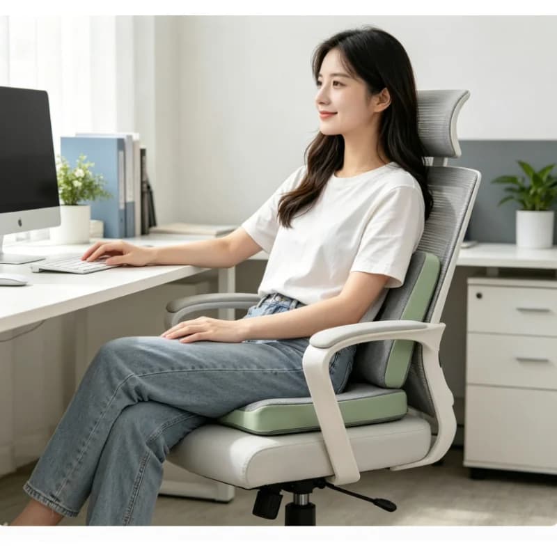 2 Cuscini Ergonomici in Memory Foam per Sedia da Ufficio e Casa, Sollievo dal Dolore al Coccige per Lunghe Sedute