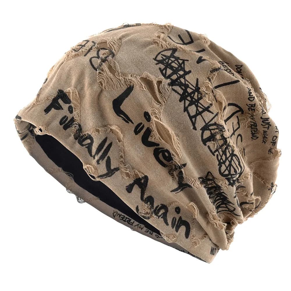 Berretto con stampa di lettere a cuffia sottile alla moda Stile sciolto Berretti hip-hop stile Wasteland Design streetwear Berretto vintage Abbigliamento unisex