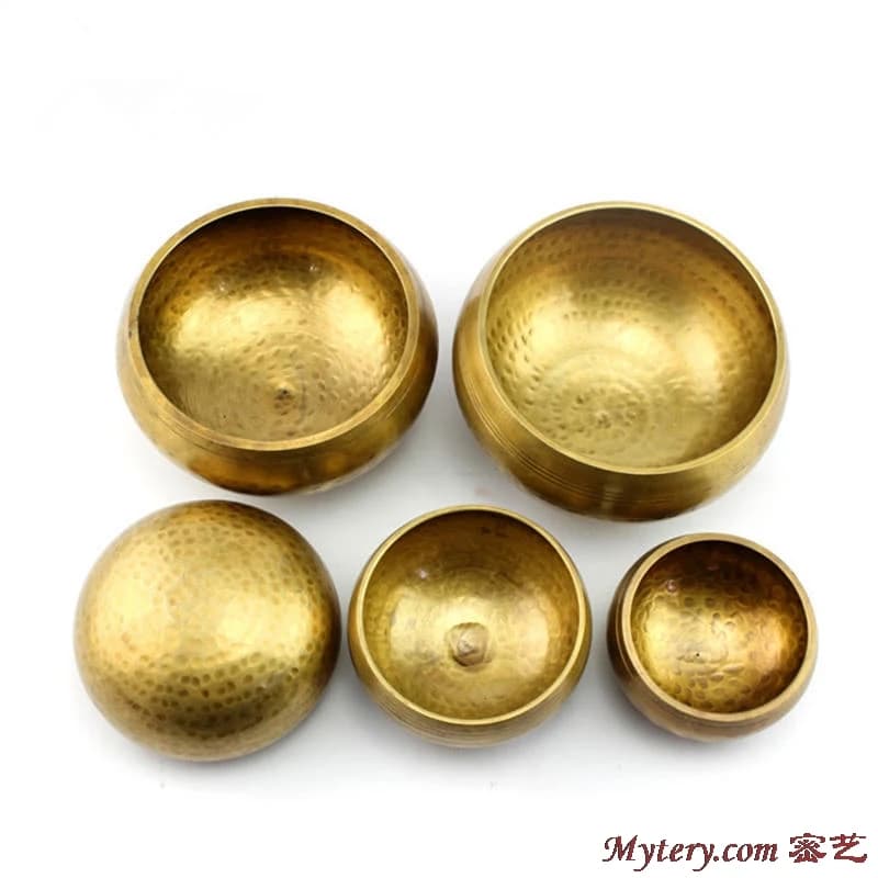 Yoga Healing Music Bowl Tibet Brass Golden Singing bowls 8.5cm 9.5cm 11cm TBC946