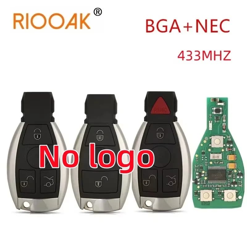 Chiave per auto intelligente remota 2/3/4 pulsanti 433 MHz stile BGA per MB Mercedes BENZ CE Supporta Fob NEC BGA originale