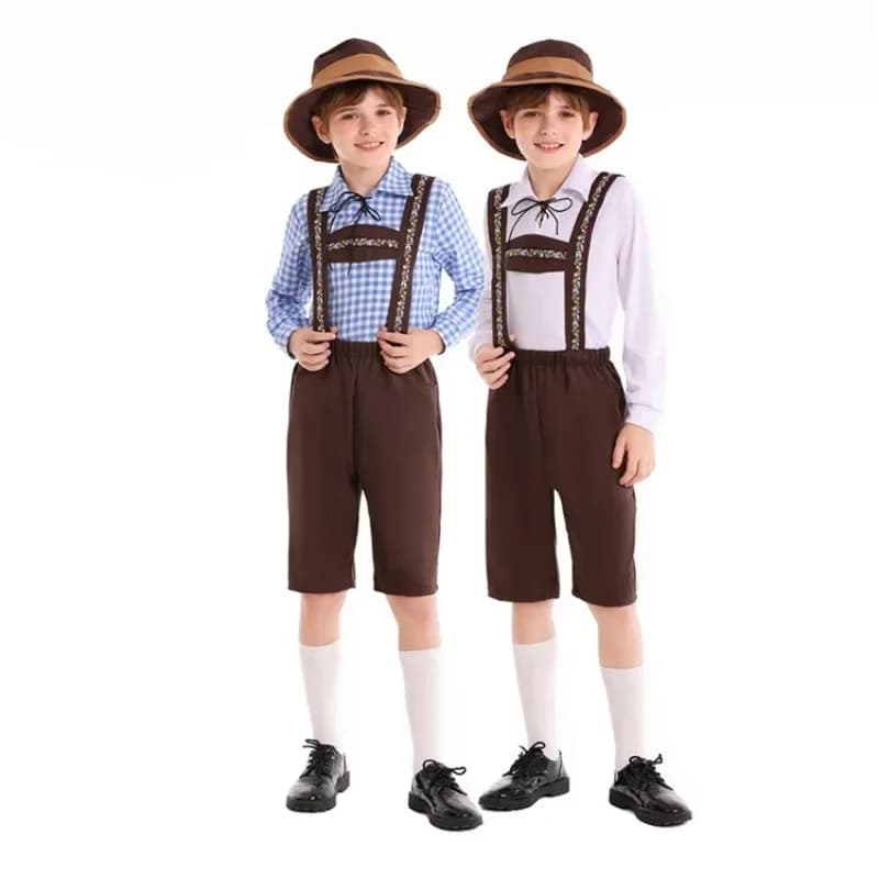 Abito Dirndl bavarese per bambini Costumi Oktoberfest per bambini Ragazzi Oktoberfest Costume cosplay Uniforme da prestazione
