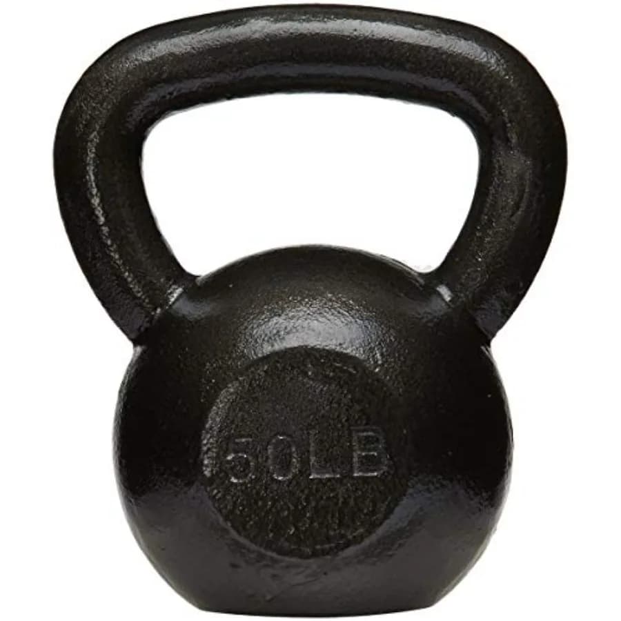 Basics Cast Iron Kettlebell for Strength Training, Opaca Black Finish, Construction Resistant, Ideal for Use in Home Gym
