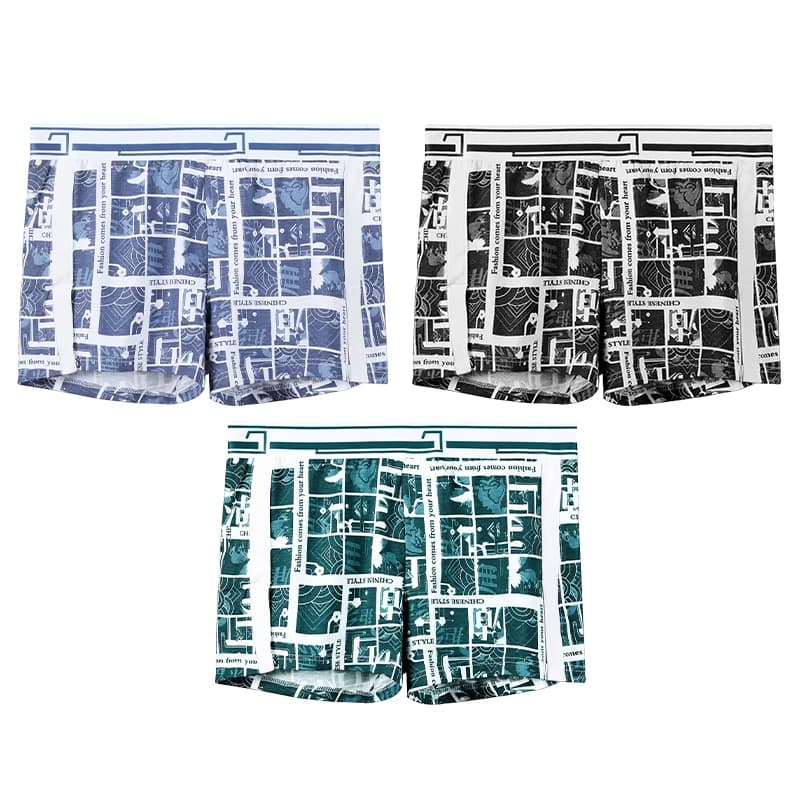 1pc Intimo da uomo in cotone sciolto quadrato traspirante tendenza freccia pantaloni di grandi dimensioni comodi boxer estivi per ragazzi