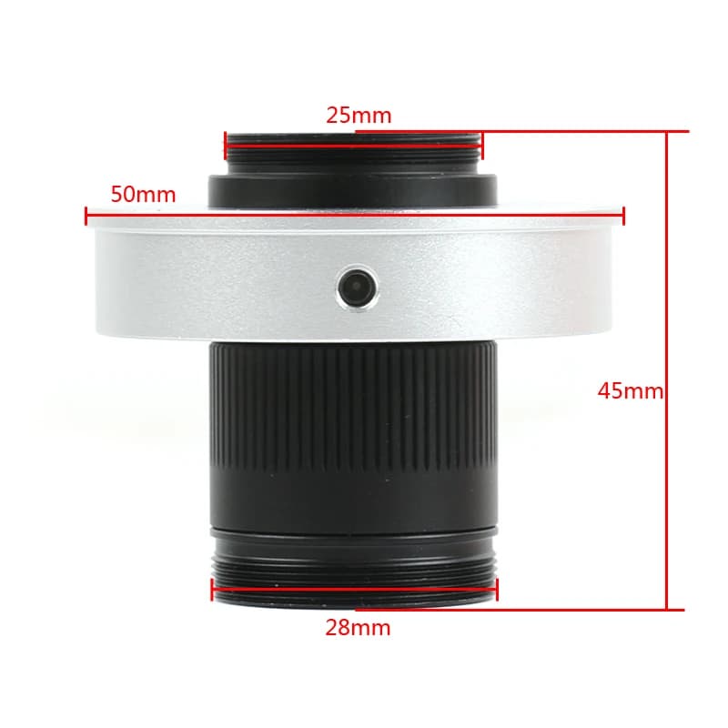 Obiettivo Monoculare per Microscopio Video con Zoom 80X, Ampio Campo Visivo, Lunga Focale, per Riparazione PCB e Saldatura, con Attacco C