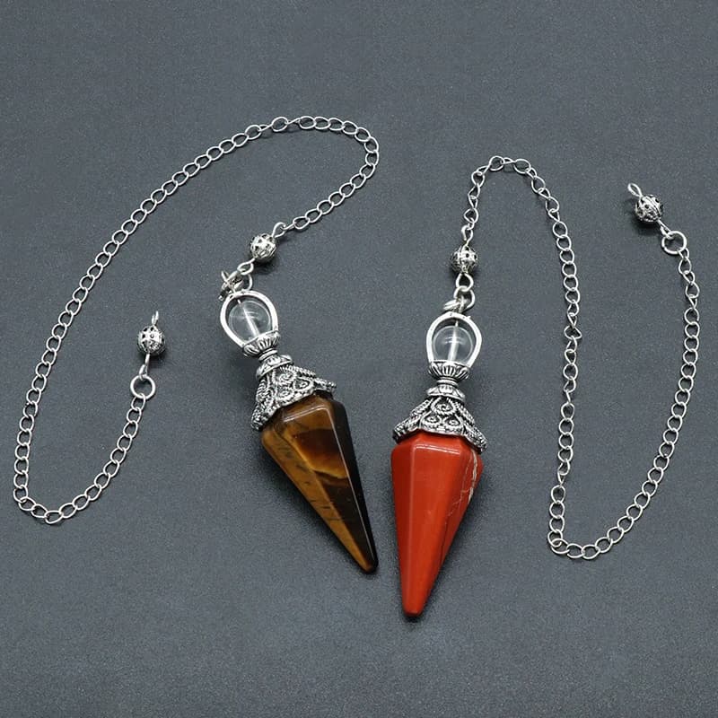 Pendolo espositivo a cono esagonale Ciondolo in pietra naturale Divinazione Guarigione Energia salutare per la creazione di gioielli Accessori per collane