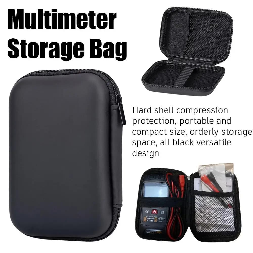 Custodia Rigida Antiurto per Multimetro in EVA 14x10x4cm, Borsa Portatile Antiurto in EVA per Stoccaggio, Borsa per Avviamento d'Emergenza Auto