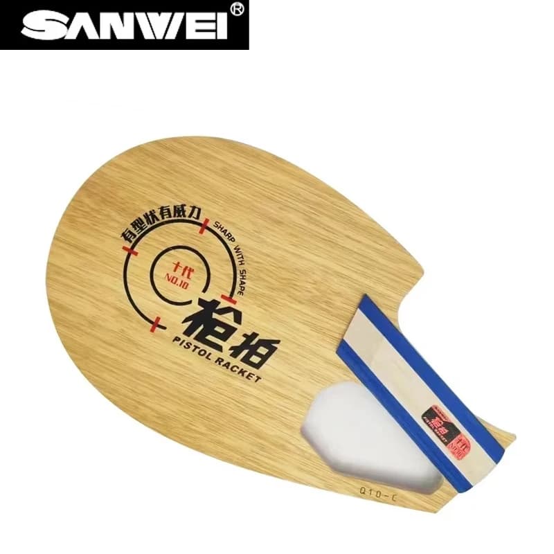 SANWEI Q10-B/Q10-Z Pistola in fibra di carbonio Lama da ping pong 7 strati Racchetta da ping pong in puro legno 5 Legno 2 Mazza da ping pong in carbonio