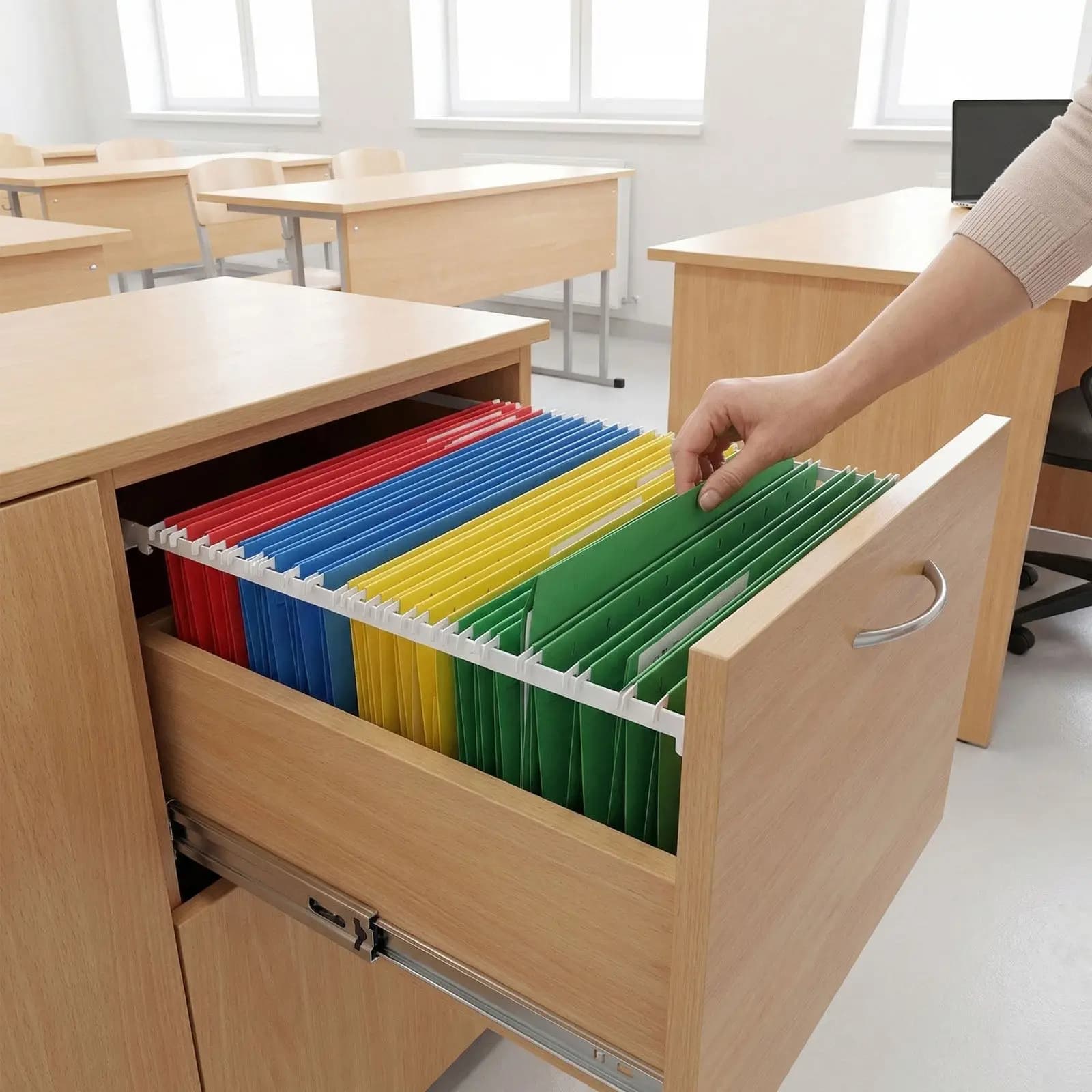 12Pcs File Organizer Rails Metal Hanging Folder Bars Desktop Document Frame Office File Folder Frame Organizer