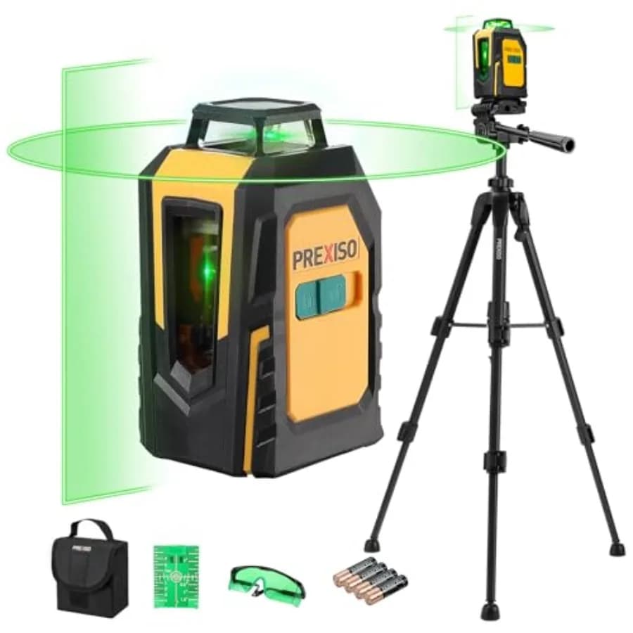 360 ° Laser level with Treppiede 30m, Green Line Level - Horizontal Laser Level Self-levelling for Construction