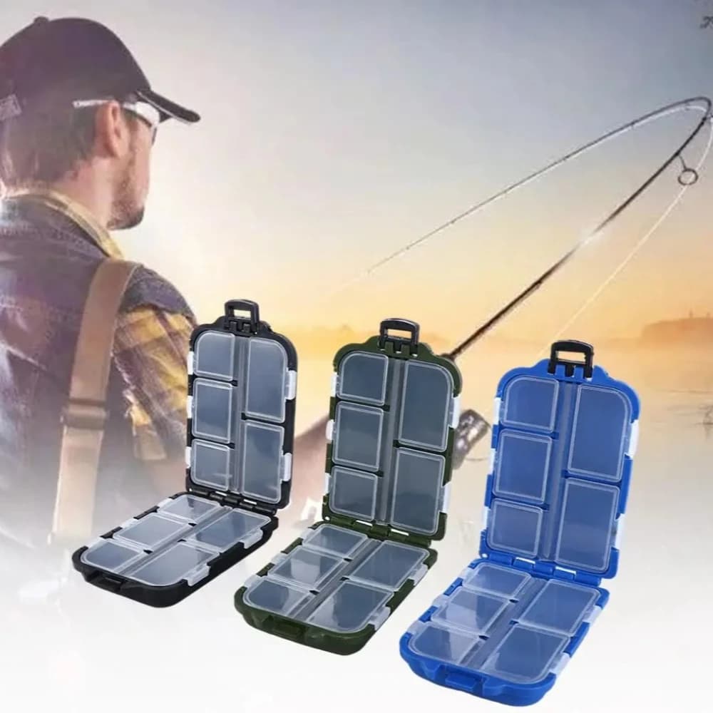 10 compartments Mini box for fishing equipment fish baits square case fishing hooks accessories plastic storage baits