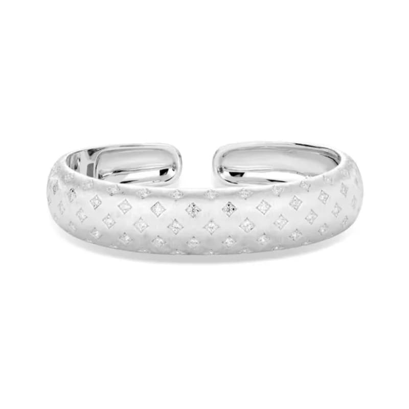 Bracciale Bellux in Argento 925 Placcato Oro con Zirconi Sintetici, Bracciale Aperto di Lusso con Stelle e Diamanti