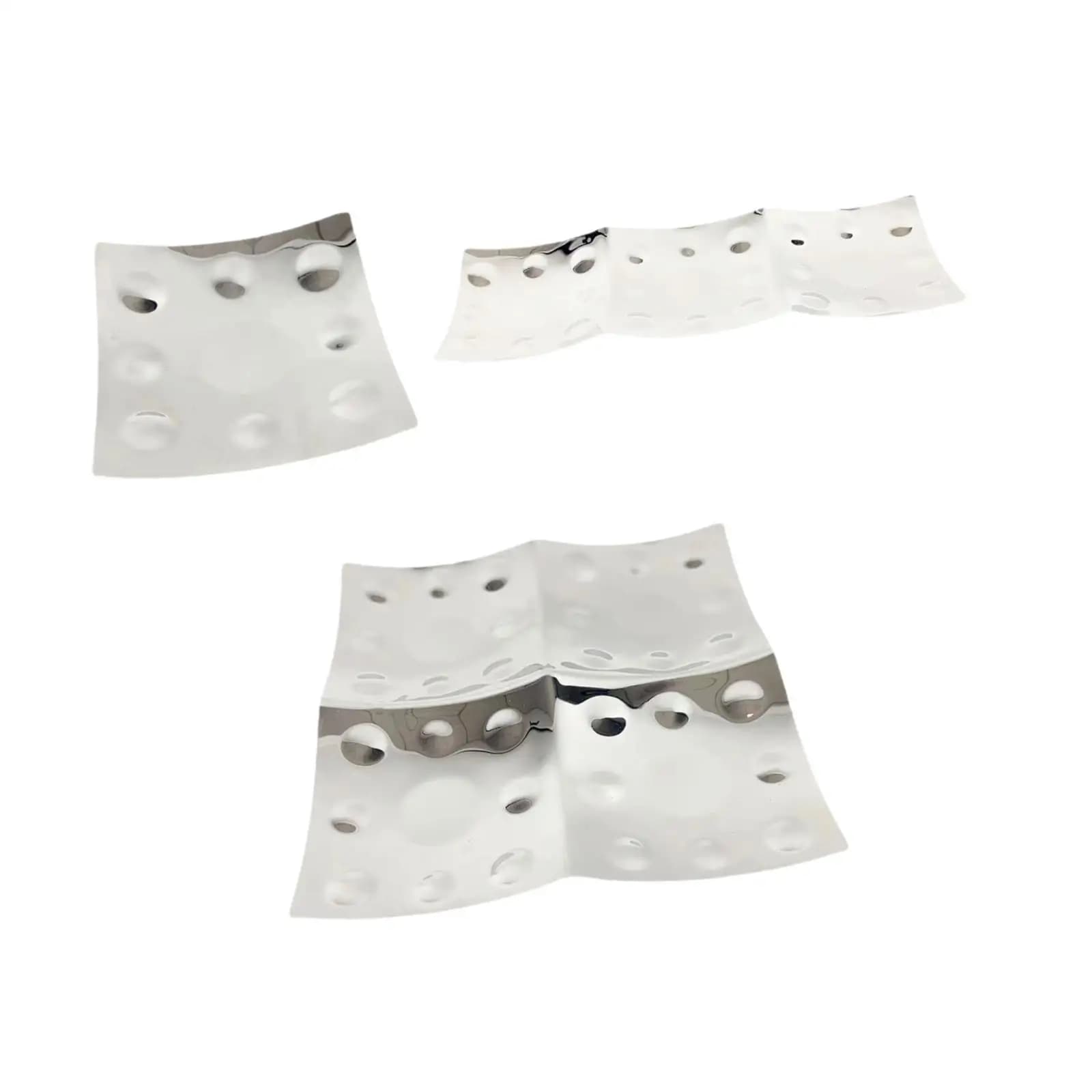Set di 3 Piatti per Frutta Secca Multifunzionali in Acciaio Inox, Vassoi Divisi per Servire Noci, Dessert, Torte, Frutta e Dolci