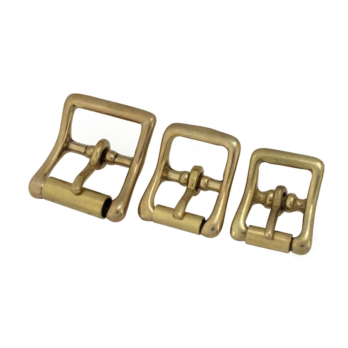 1 pcs single solid brass roller buckle central pivot bar buckle for craft leather strap Halter Harness leather craft