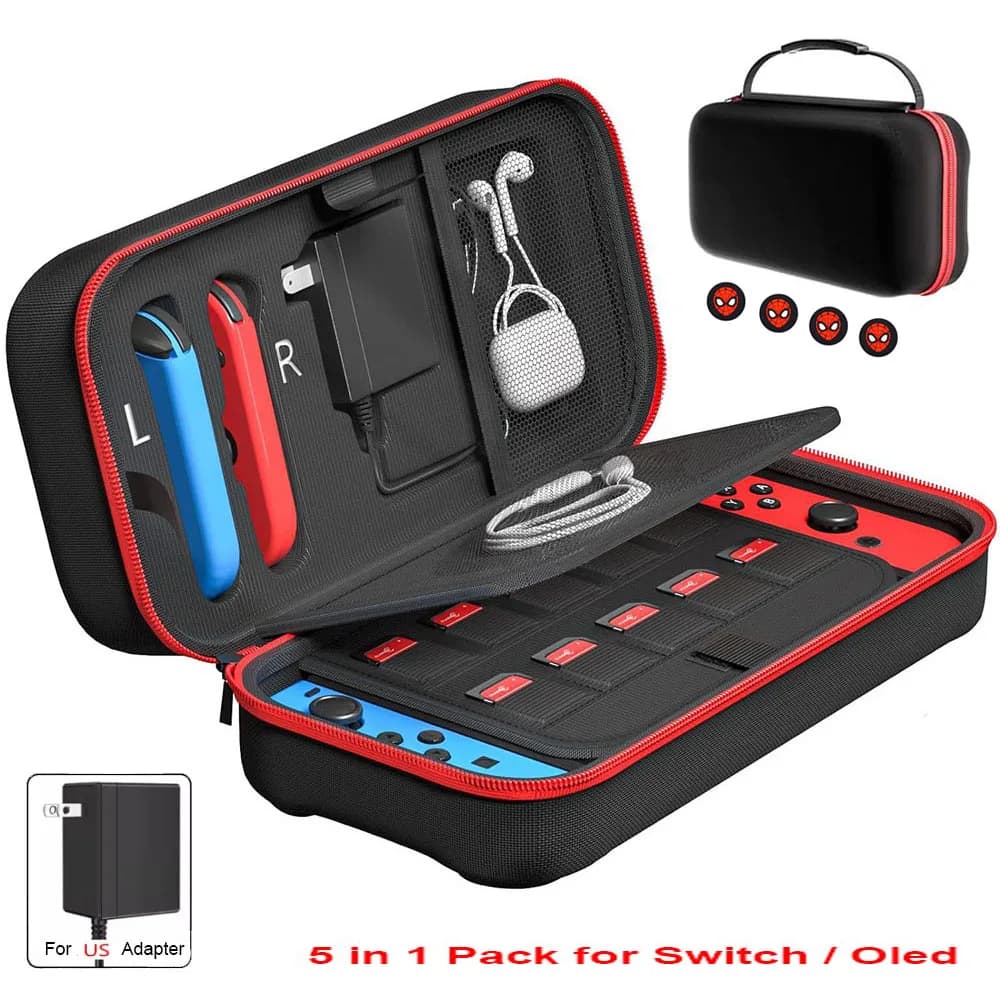 Custodia da trasporto grande e portatile per Nintendo Switch, borsa da viaggio in tessuto Oxford antigraffio per accessori di gioco Switch OLED