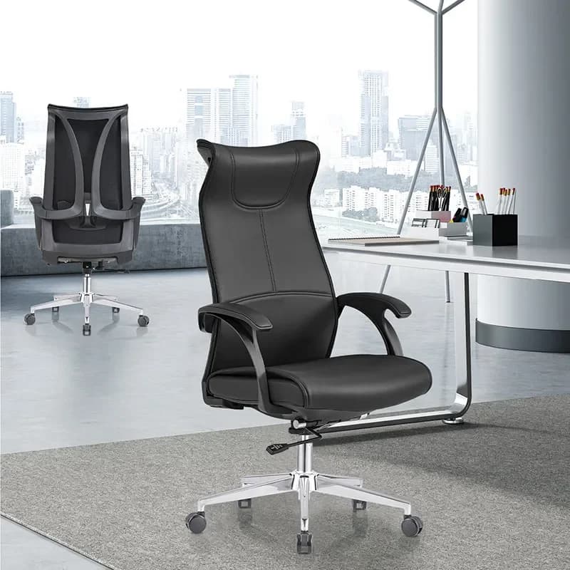 Modern Simple Computer Chair Comfortable Home Office Swivel Chair Leather Boss Chair for Class and E-sports Gaming Sedentary