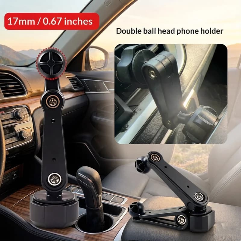 Universal 17mm Ball Head Car Phone Holder Extension Arm Air Outlet Mount Adapter Modification Accessories Extension Rod Stand