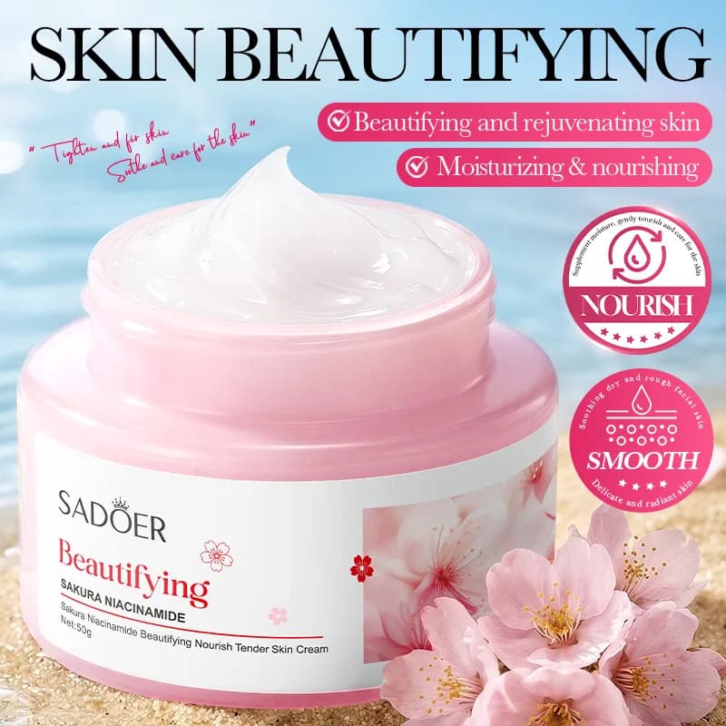 SADOER Cream Faced with Sakura 50g Niacinamide Hydrating Skin Care Nutrient