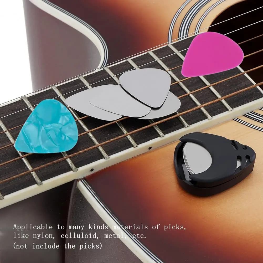 5 pezzi porta plettro per chitarra a forma di cuore custodia per plettri in plastica per basso acustico elettrico ukulele autoadesiva a forma di triangolo musica ac