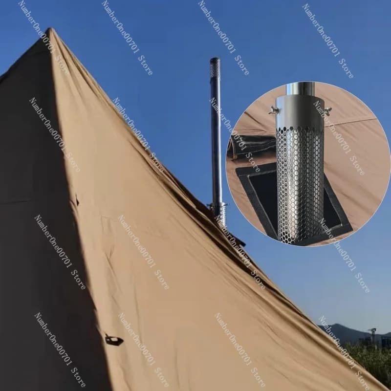 Tubo per Stufa da Campeggio in Acciaio Inossidabile, Canna Fumaria per Stufa a Legna da Tenda Esterna, Resistente al Calore, Copertura Anti-scottatura, Accessori di Sicurezza