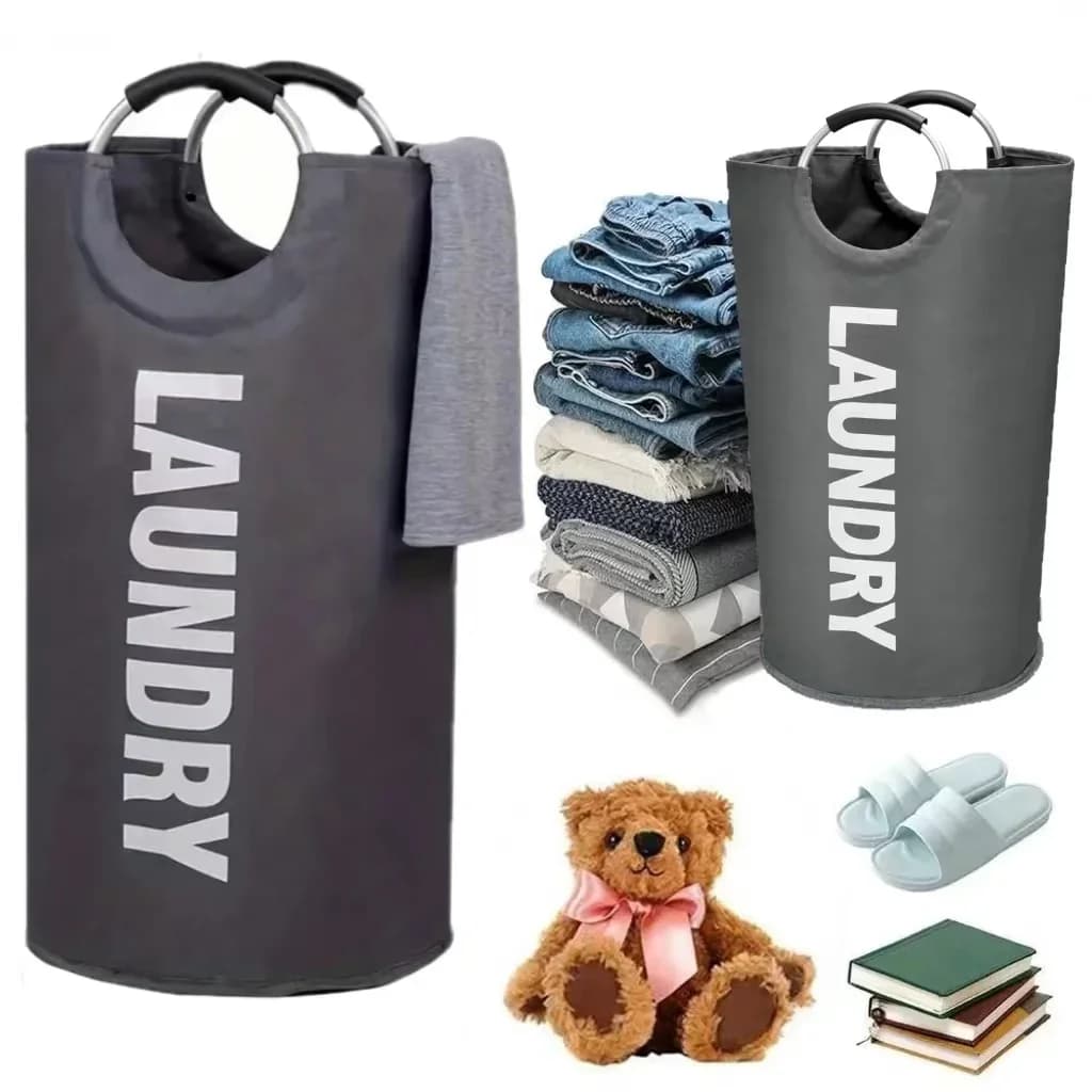 Collapsible Clothes Hamper Waterproof Clothes Basket With Handles Fabric Laundry Basket for Bedroom Balcony Laundry Room