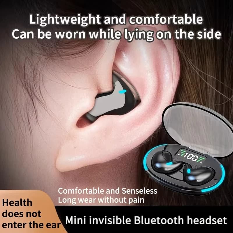 Mini Wireless X55 Auricolari Bluetooth In-Ear Sleep TWS Cuffie stereo invisibili con microfono per chiamate HD Cuffie