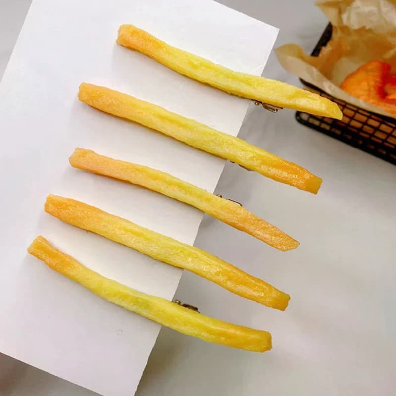Fermagli per Capelli a Forma di Patatine Fritte Simulate per Ragazze, Clip in Metallo, Forcine, Decorazioni per Capelli Imitazione Cibo, Gioielli per Donne, Regalo