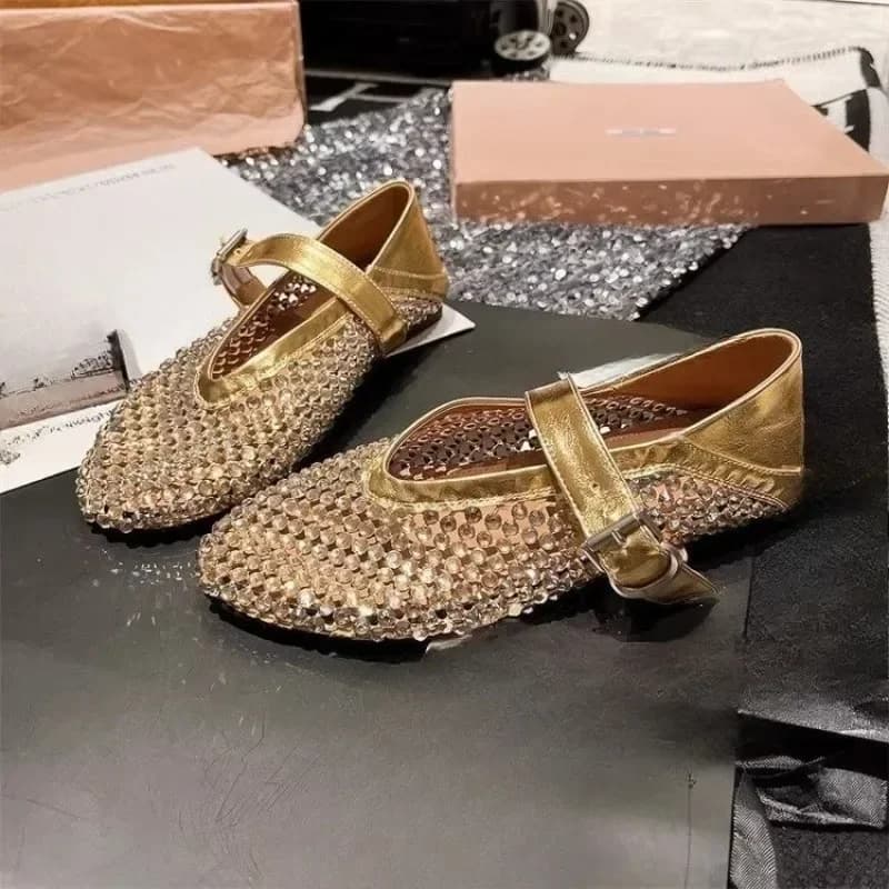 Estate nuova rete da pesca scava fuori una parola Mary Zhen Baotou scarpe singole sandali da donna