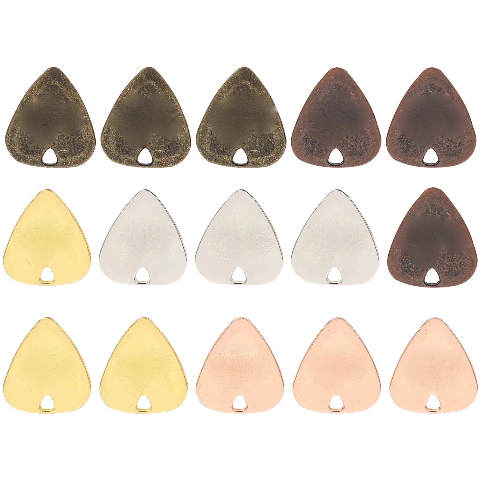 Set di 15 Plettri in Metallo per Chitarra Elettrica, Facili da Usare, Comodi da Impugnare, Compatti e Ideali per Viaggiare