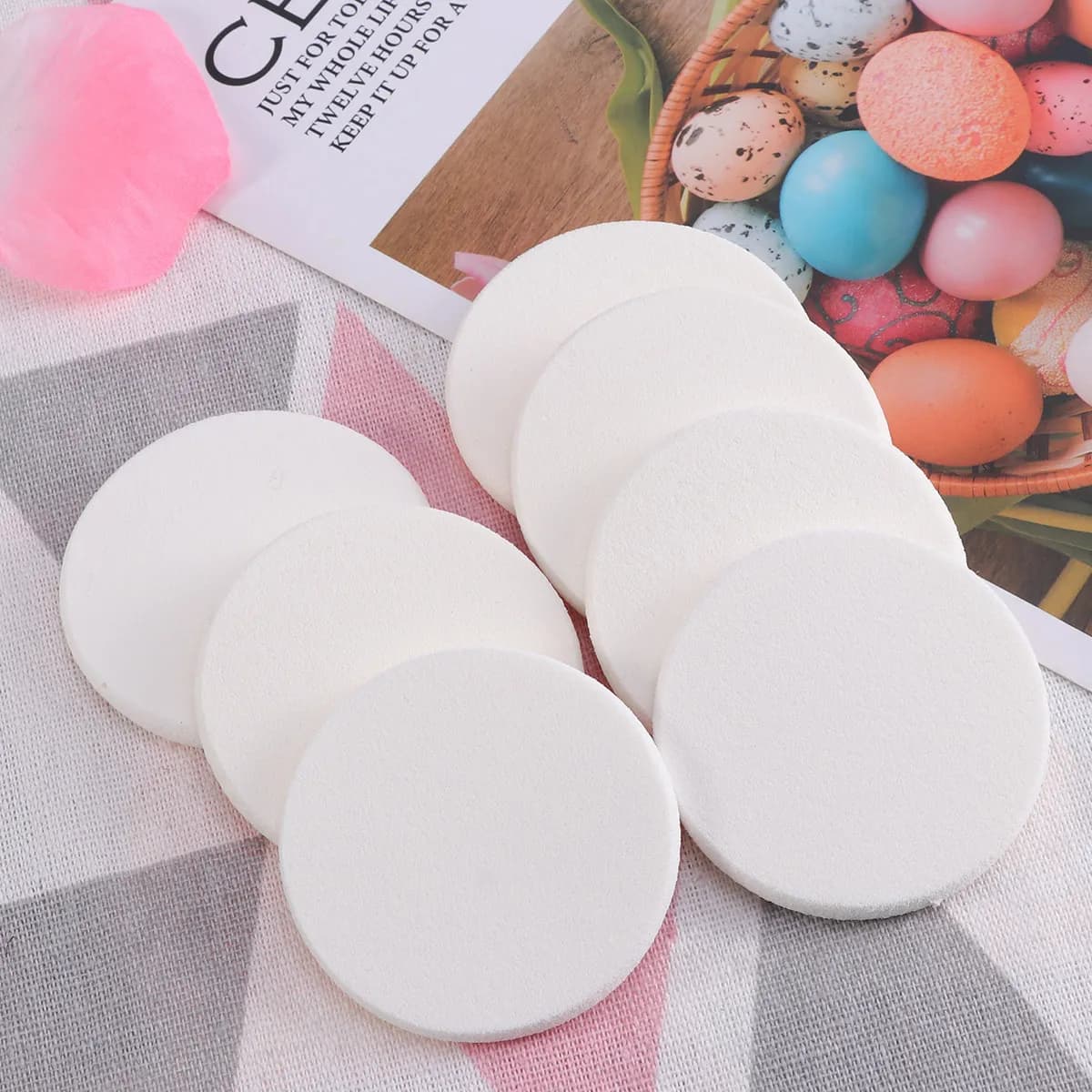 5Pcs High Quality Latex Powder Puff Set Round Puff for Makeup Foundation Blending Loose Powder Application Easy Clean