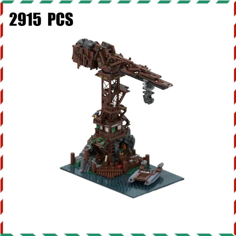 MOC Asian Port Crane Building Blocks 2915 PCS with Cargo Crane & Container Yard, Modular City Docks Model Kit for Adults Gift