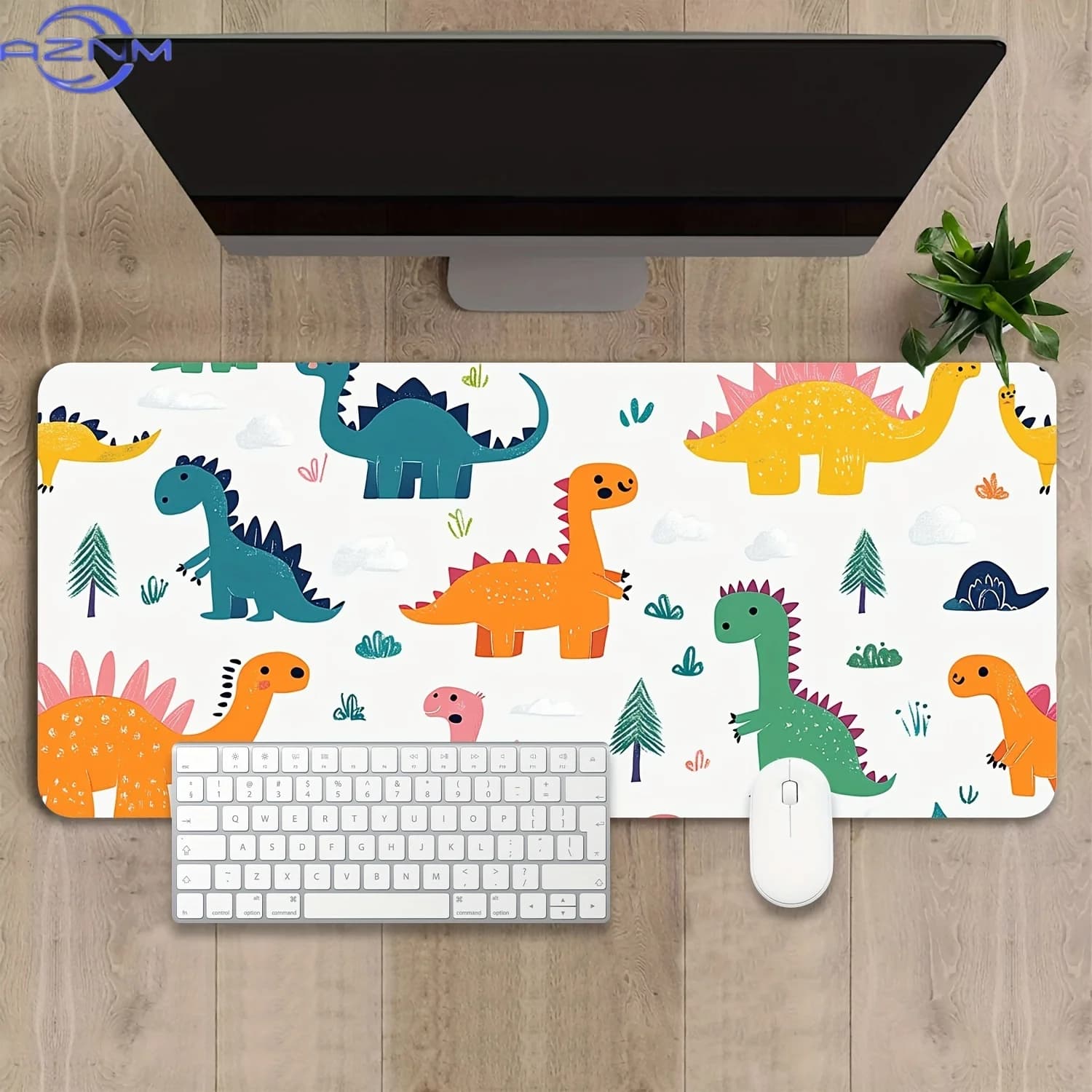 Large Gaming Mouse Pad,Dinosaur Pattern Desk Pad Desk Mat,Office Keyboard Pad Non-Slip Computer Mouse Pad for Work,Game,Office,H