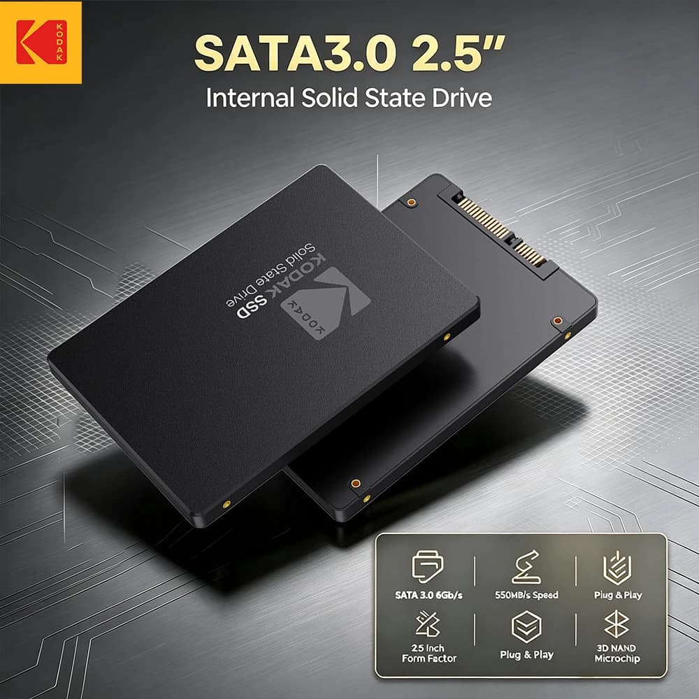 KODAK x120Pro 2.5 Inch Solid State Drive SSD SATA3.0 High-Speed Interface 550M/S Read Speed Suitable for Desktops Laptops