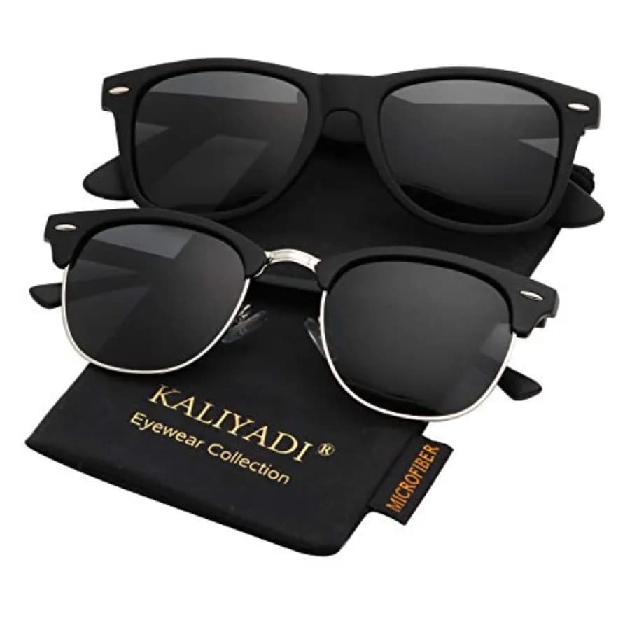 KALIYADI Occhiali da sole polarizzati per uomo e donna Occhiali da sole da guida con montatura semi-rimless con blocco UV