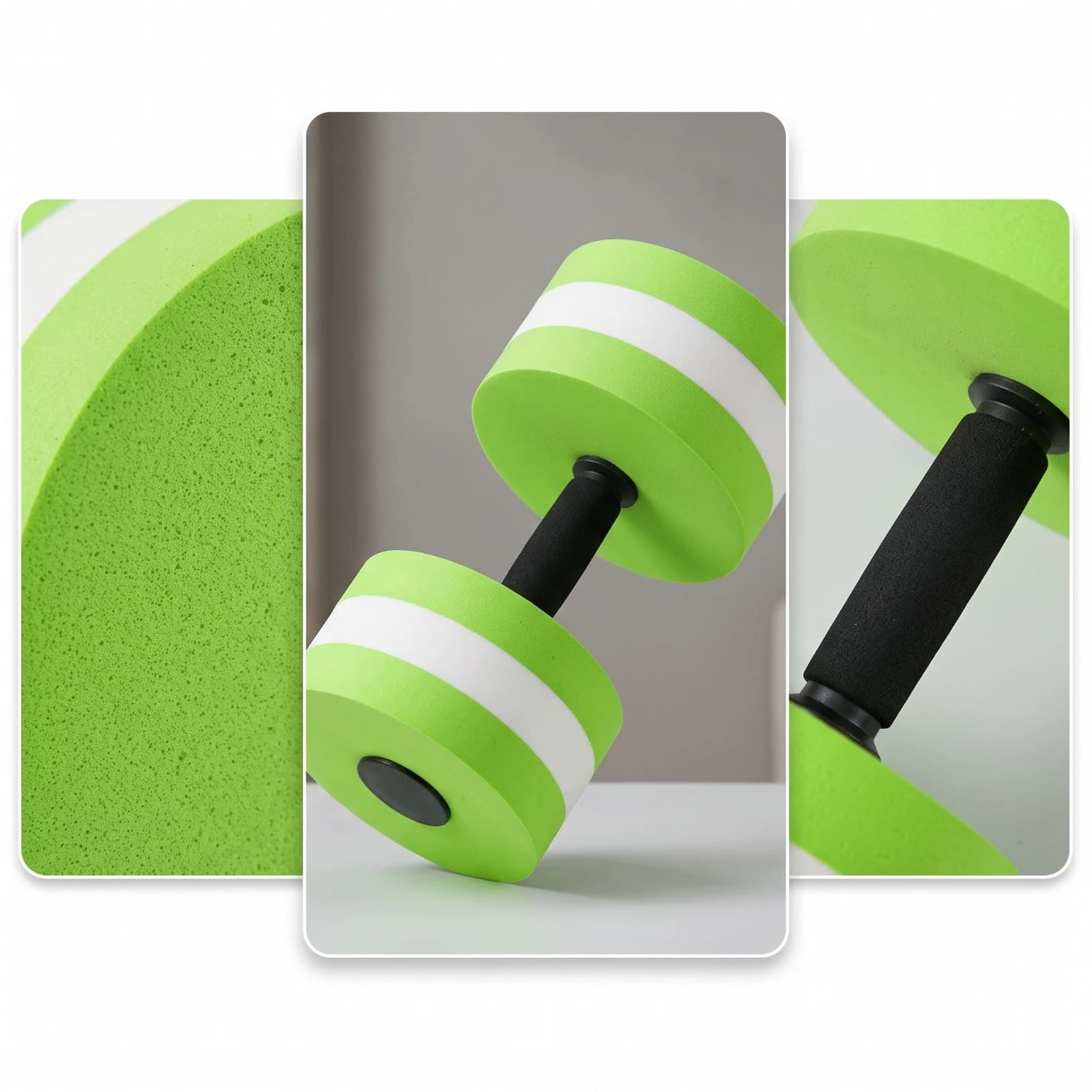 Water Aerobics Dumbbells Easy-Grip Foam Dumbbell Pool Exercise Weights High-Density Aquatic Barbell Quick-Drying for Beginners