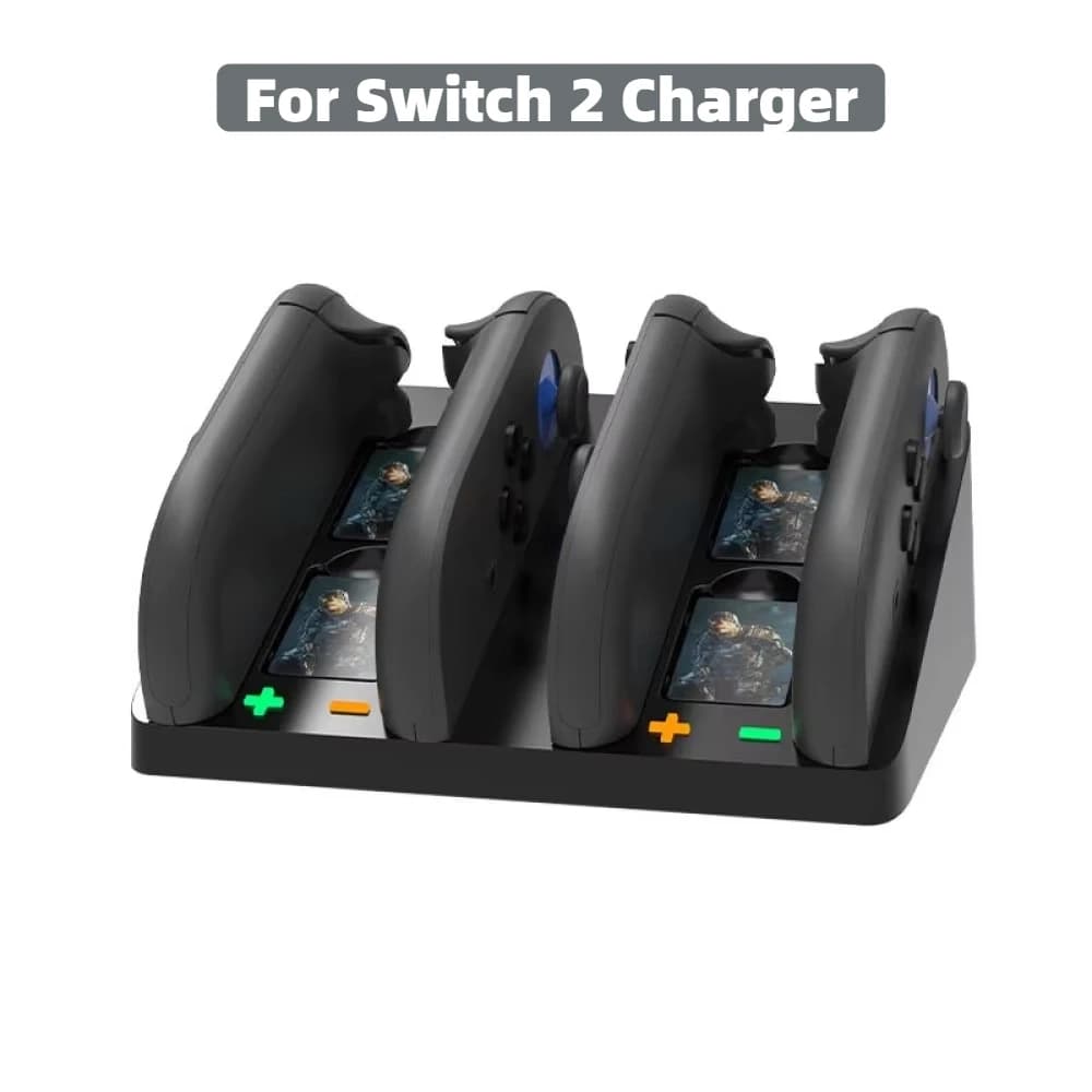 Ricarica ​ Docking Station per Switch 2 con Caricatore per Controller Joy-con e 4 Slot per Schede di Gioco
