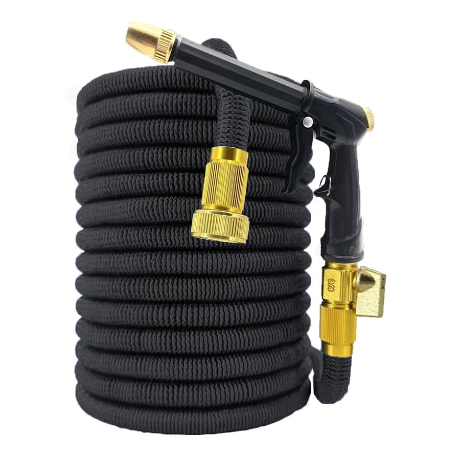 High Pressure Spray Gun Expandable Garden Hose Brass Valve Car Wash Watering Kit