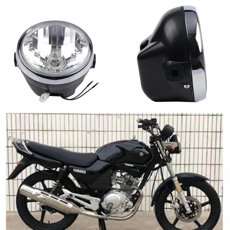 1pc 7 Pollici Moto Anteriore Testa Della Lampada Della Luce Faro Rotondo Classico Per Yamaha YBR125 YBR 125 2002-2013 35W 3500K Moto Faro