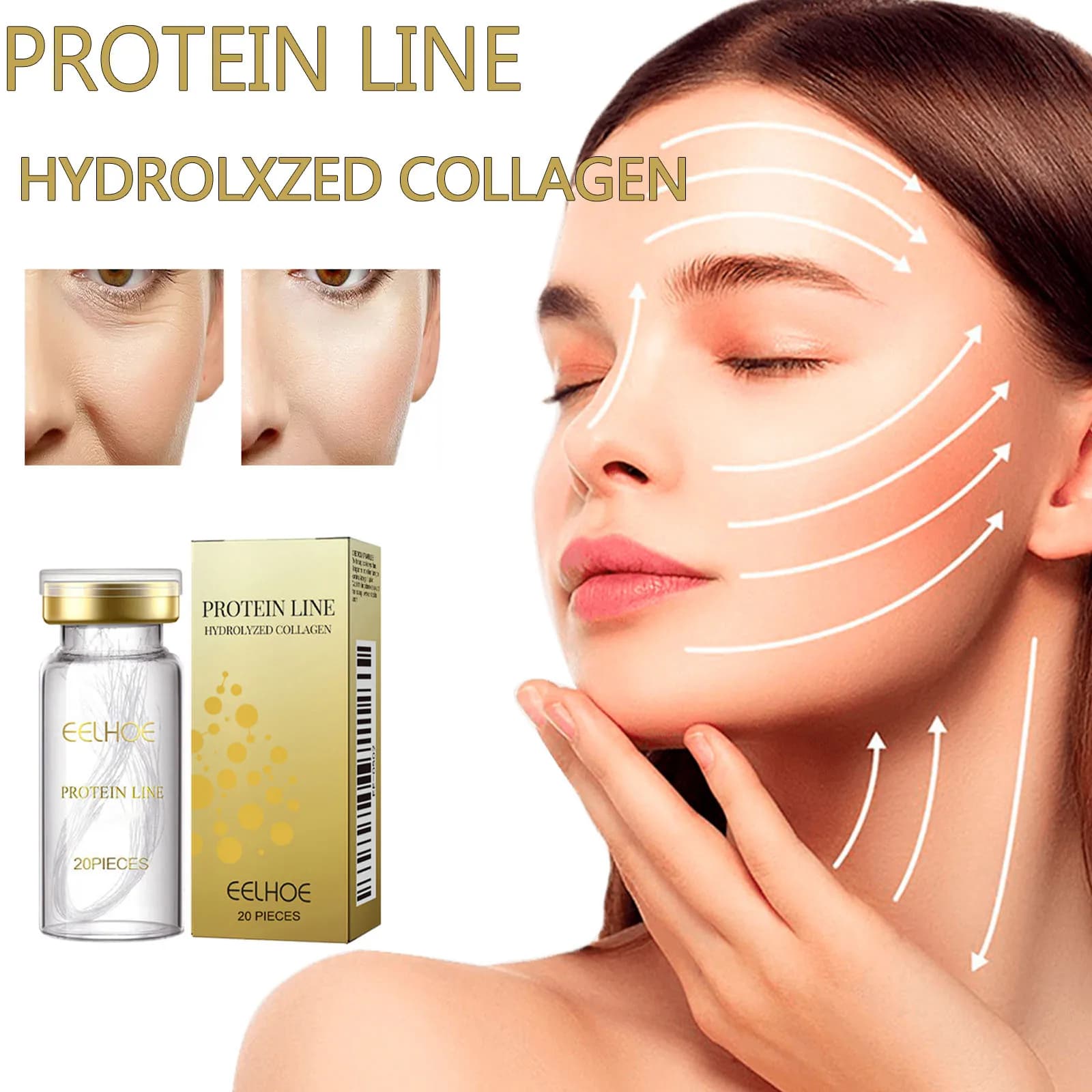 Set di Lifting con Fili Proteici, Riduce Linee Sottili e Rughe, Fili Proteici Assorbibili, Filler al Collagene per il Viso, Siero Rassodante e Idratante