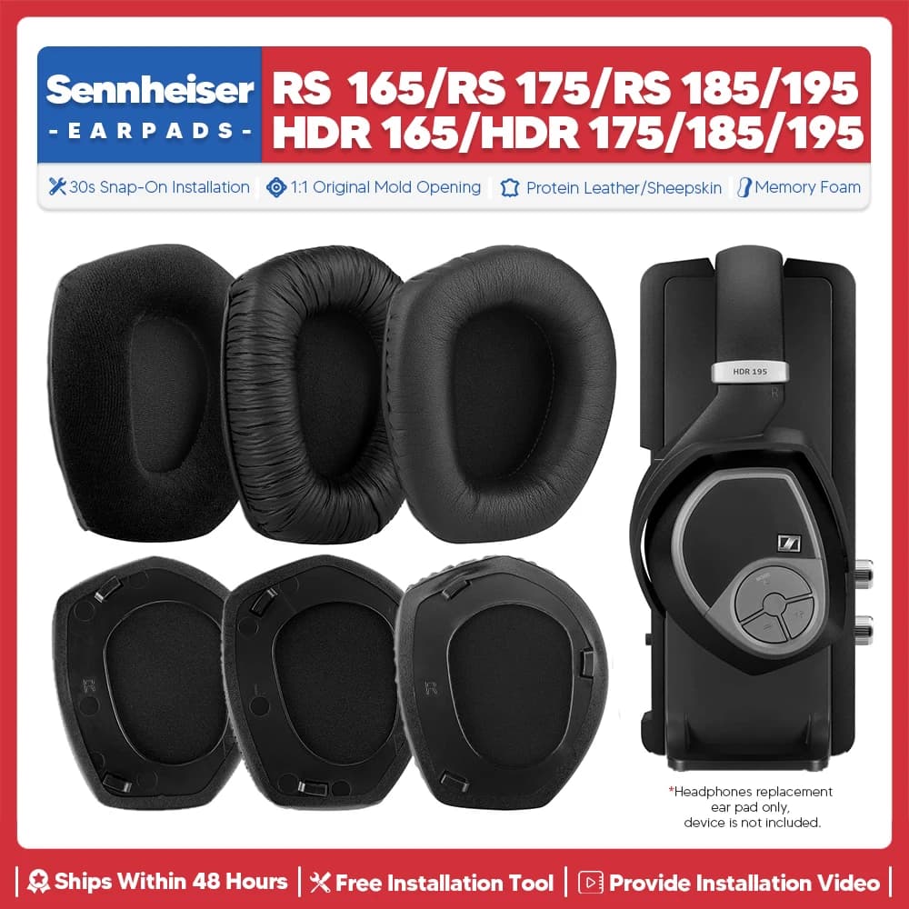 Replacement Ear Pads For Sennheiser RS HDR 165 175 185 195 Headphone Accessories Headset Ear Cushion Memory Foam Cover Repair