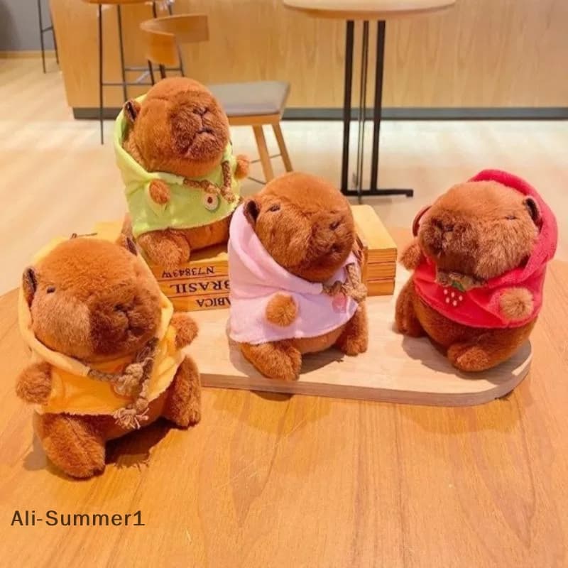 【E】 Portachiavi creativo in peluche Capibara Animale del fumetto Bambola di pezza Borsa Ciondolo Zaino Decorazione appesa Portachiavi adorabili Regali