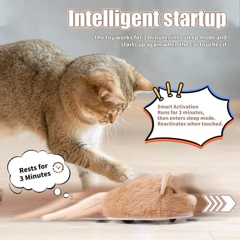 Giocattoli Interattivi Elettrici per Gatti, Divertente Giocattolo in Peluche, Giocattoli Intelligenti con Movimento per Animali Domestici, Accessori per Gatti con Movimento Rapido